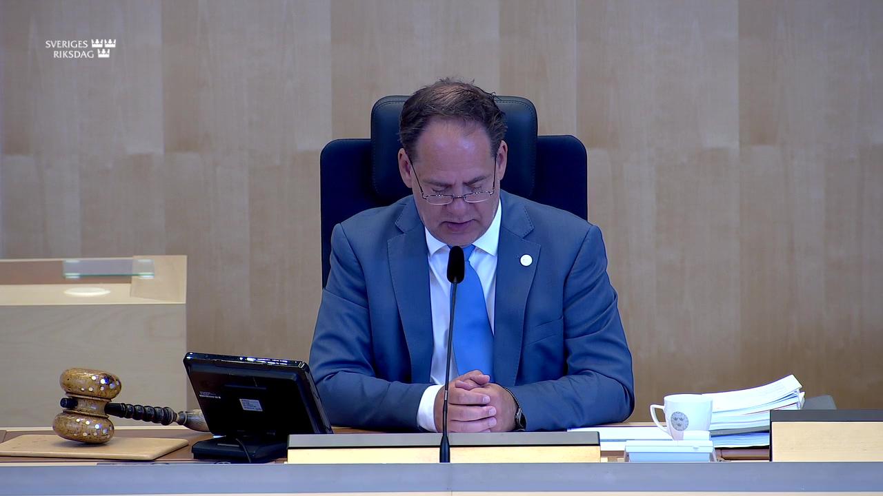 Stillbild från Debatt om förslag, Anpassning av investeraravdraget med anledning av ändrade EU-regler om statligt stöd