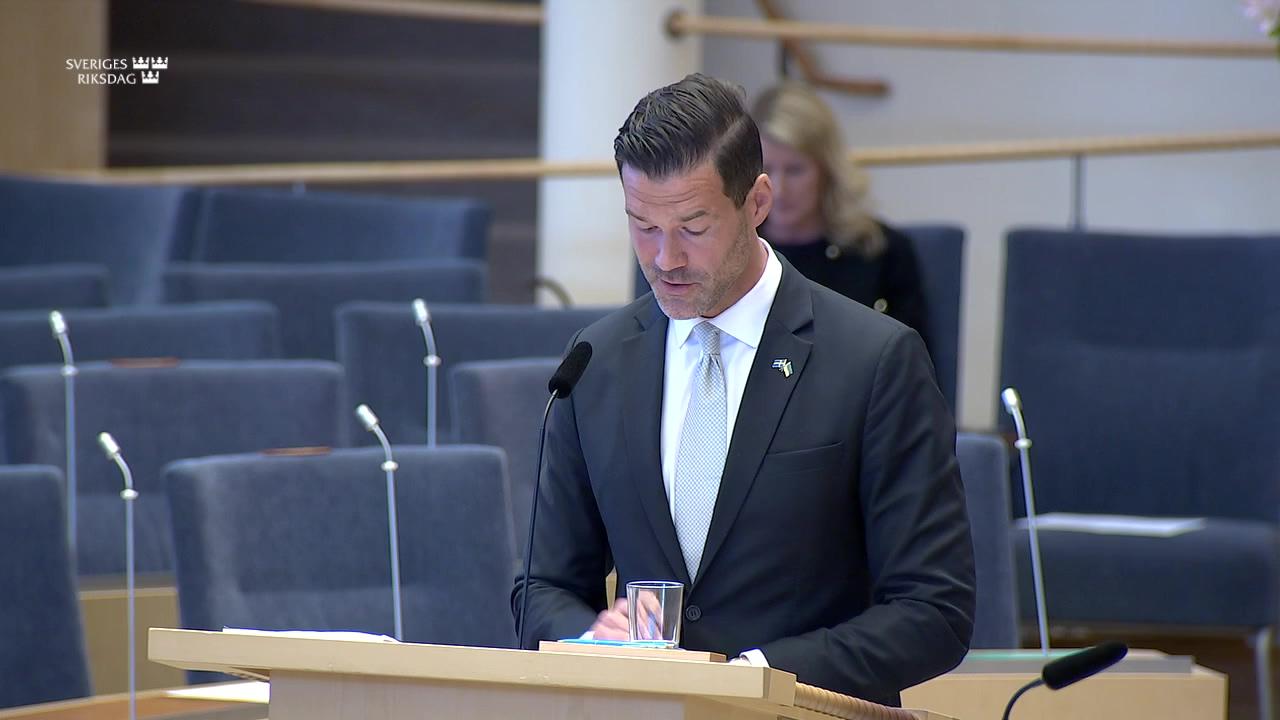 Stillbild från Interpellationsdebatt, Svenskt bistånd och arbetstagares rättigheter i Ukraina