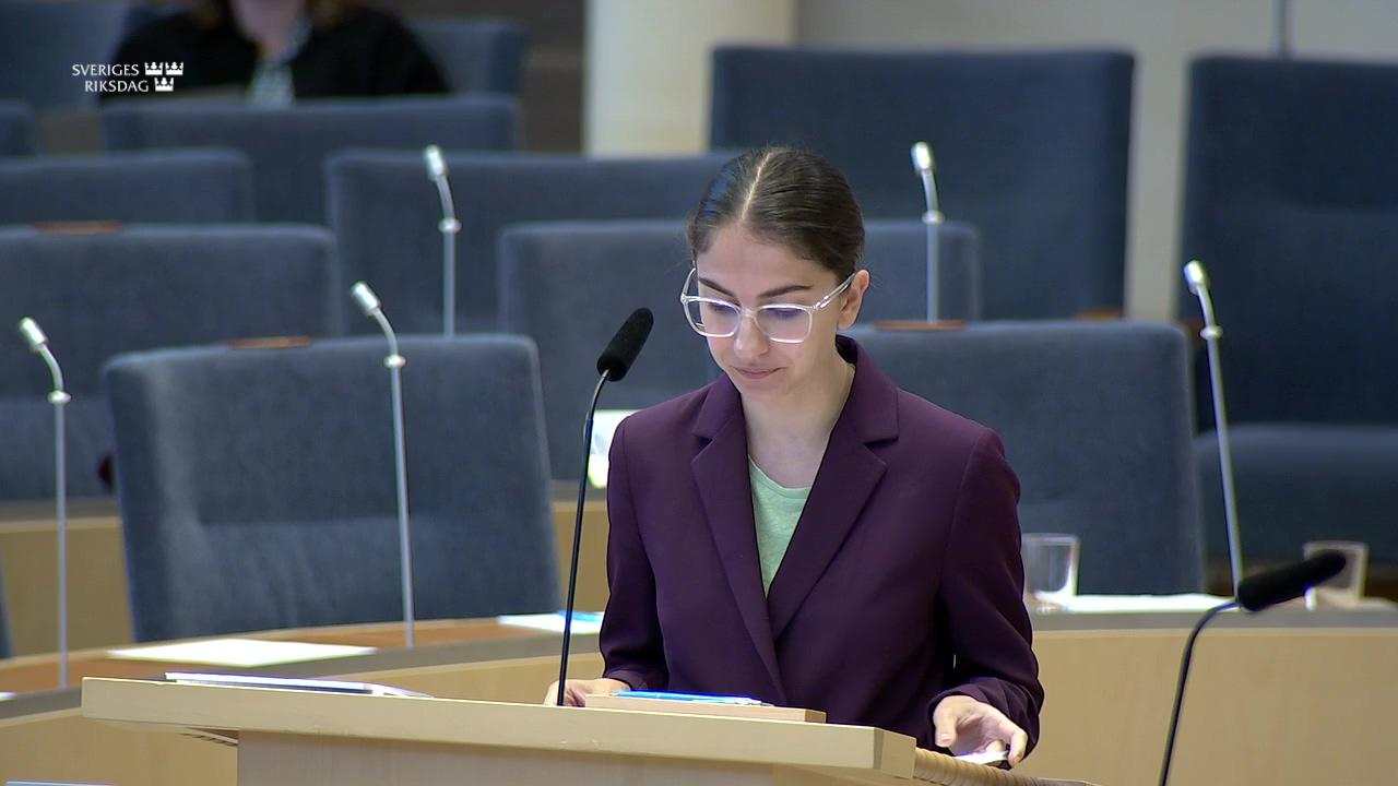 Stillbild från Interpellationsdebatt, Arbetet mot vilseledande information på klimatområdet