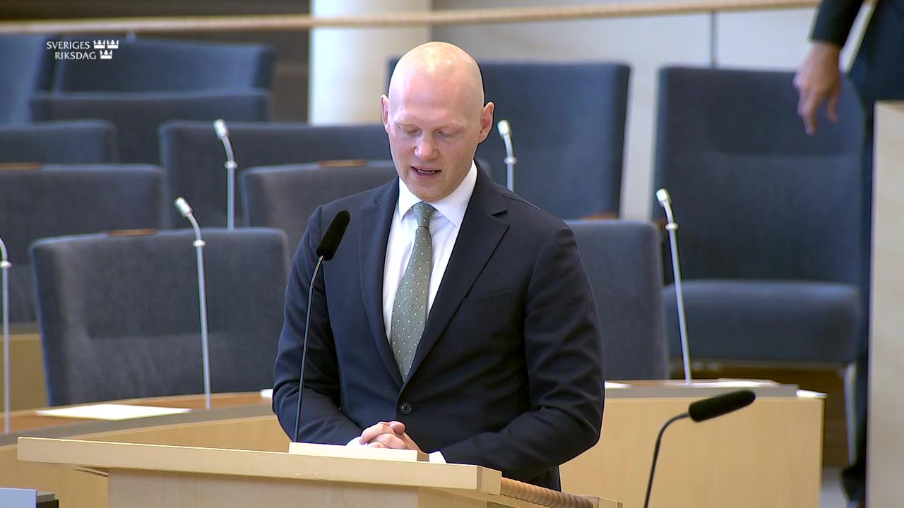 Stillbild från Interpellationsdebatt, Arbetet mot bedrägerier