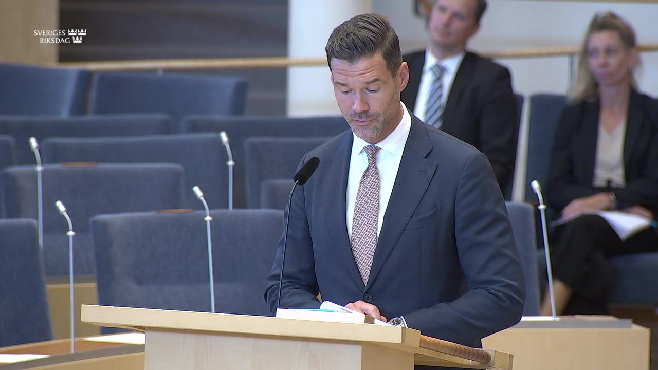 Stillbild från Interpellationsdebatt, Utvisning på grund av utnyttjande i prostitution