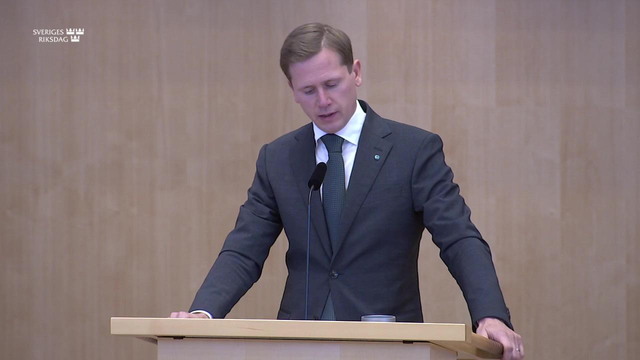 Stillbild från Debatt om förslag, Riksrevisionens rapport om statens hantering av markintrång