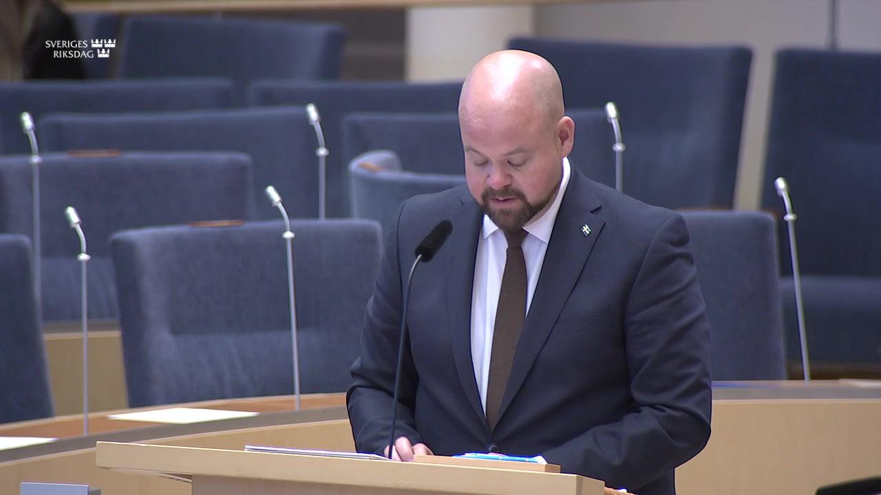 Stillbild från Interpellationsdebatt, Djurhållares rättssäkerhet