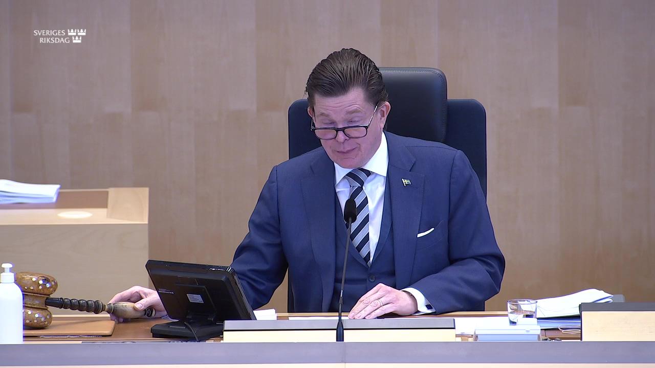 Stillbild från Debatt om förslag, Ny patentlag