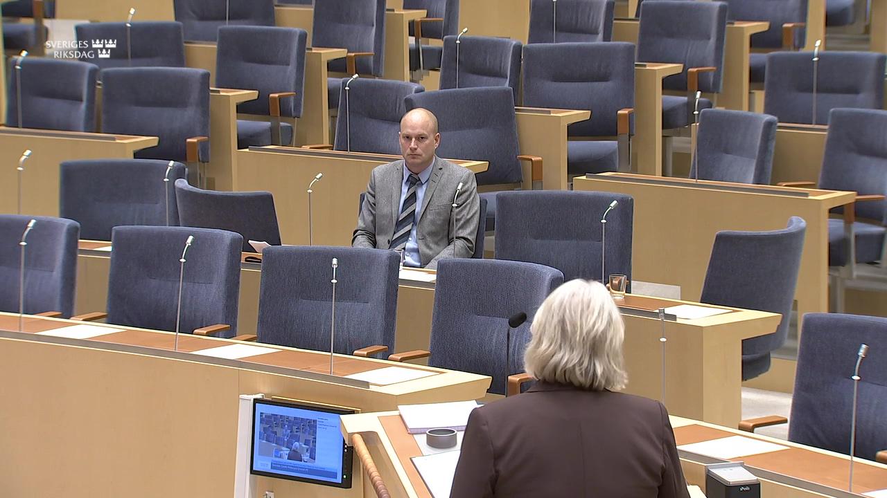 Stillbild från Interpellationsdebatt, Åtgärder för att stoppa HVB-hem som drivs av kriminella