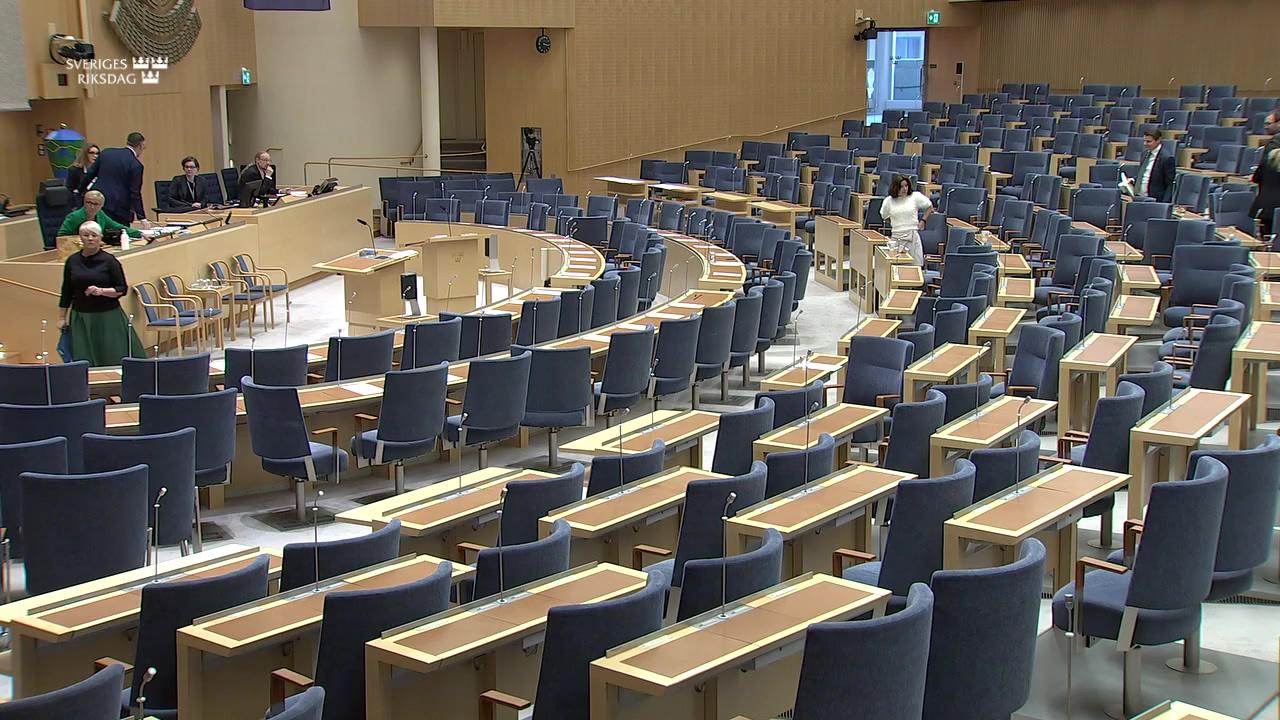 Stillbild från Interpellationsdebatt, Åtgärder med anledning av händelser på Länsstyrelsen Stockholm