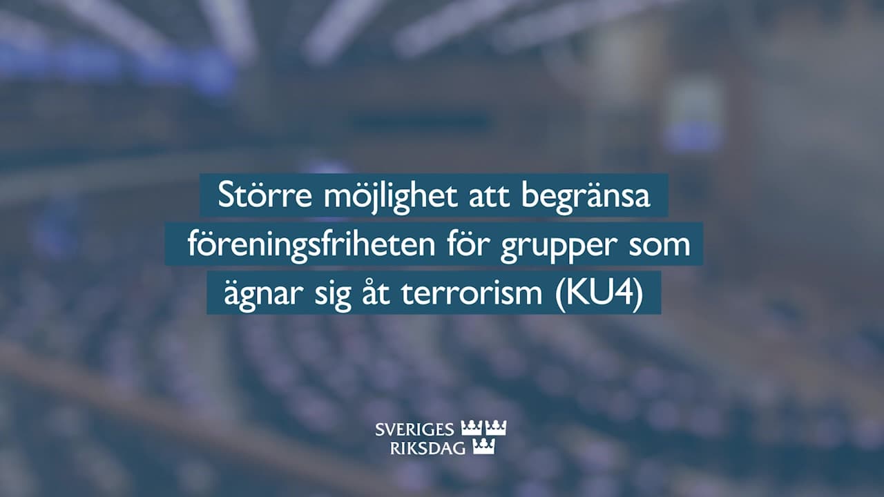 Stillbild från Beslut, Teckenspråkstolkat beslut: Större möjlighet att begränsa föreningsfriheten för grupper som ägnar sig åt terrorism