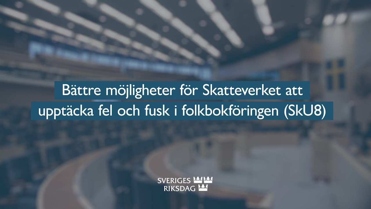Stillbild från Beslut, Teckenspråkstolkat beslut: Bättre möjligheter för Skatteverket att upptäcka fel och fusk i folkbokföringen