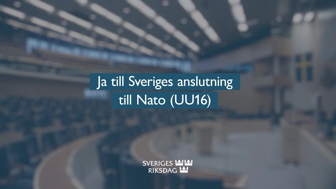 Stillbild från Beslut, Teckenspråkstolkat beslut: Ja till Sveriges anslutning till Nato