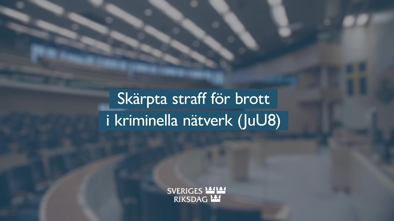 Stillbild från Beslut, Teckenspråkstolkat beslut: Skärpta straff för brott i kriminella nätverk