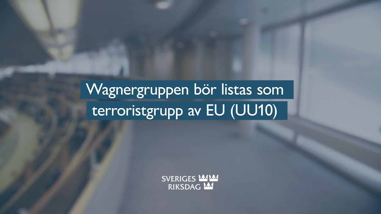 Stillbild från Beslut, Teckenspråkstolkat beslut: Wagnergruppen bör listas som terroristgrupp av EU