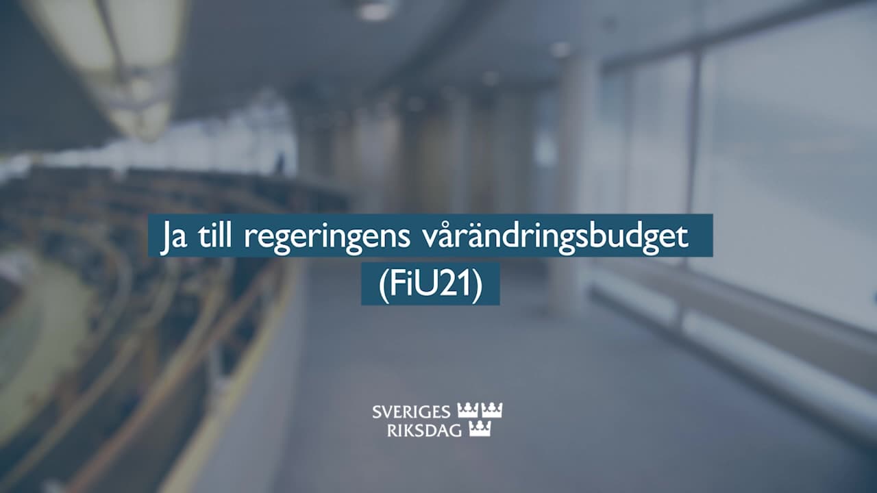 Stillbild från Beslut, Teckenspråkstolkat beslut: Ja till regeringens vårändringsbudget