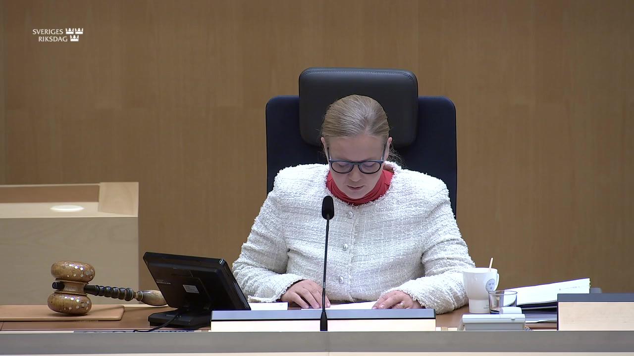 Stillbild från Debatt om förslag, Suspension av skatteavtalet med Ryssland