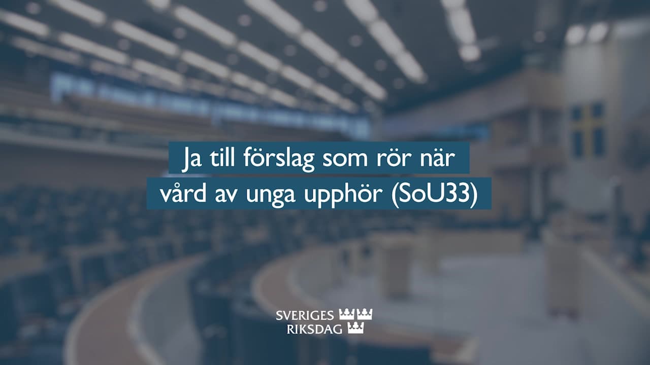 Stillbild från Beslut, Teckenspråkstolkat beslut: Ja till förslag som rör när vård av unga upphör