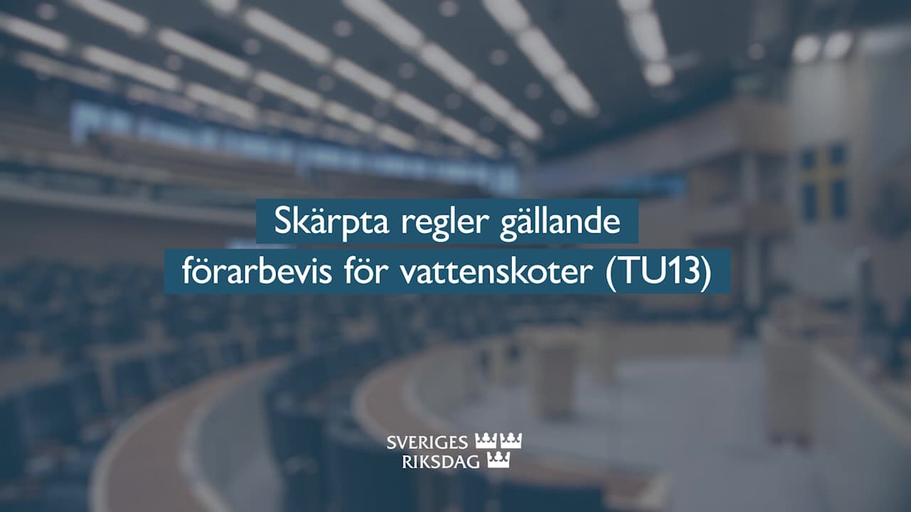 Stillbild från Beslut, Teckenspråkstolkat beslut: Skärpta regler gällande förarbevis för vattenskoter