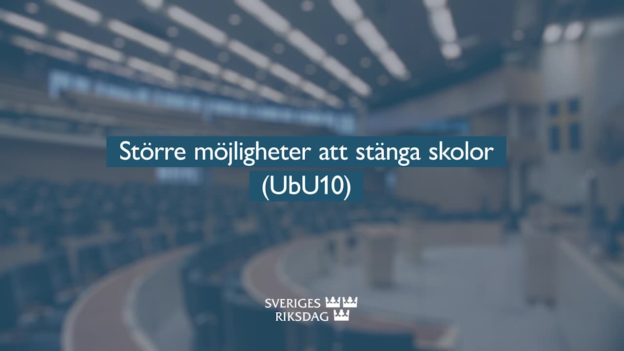 Stillbild från Beslut, Teckenspråkstolkat beslut: Större möjligheter att stänga skolor