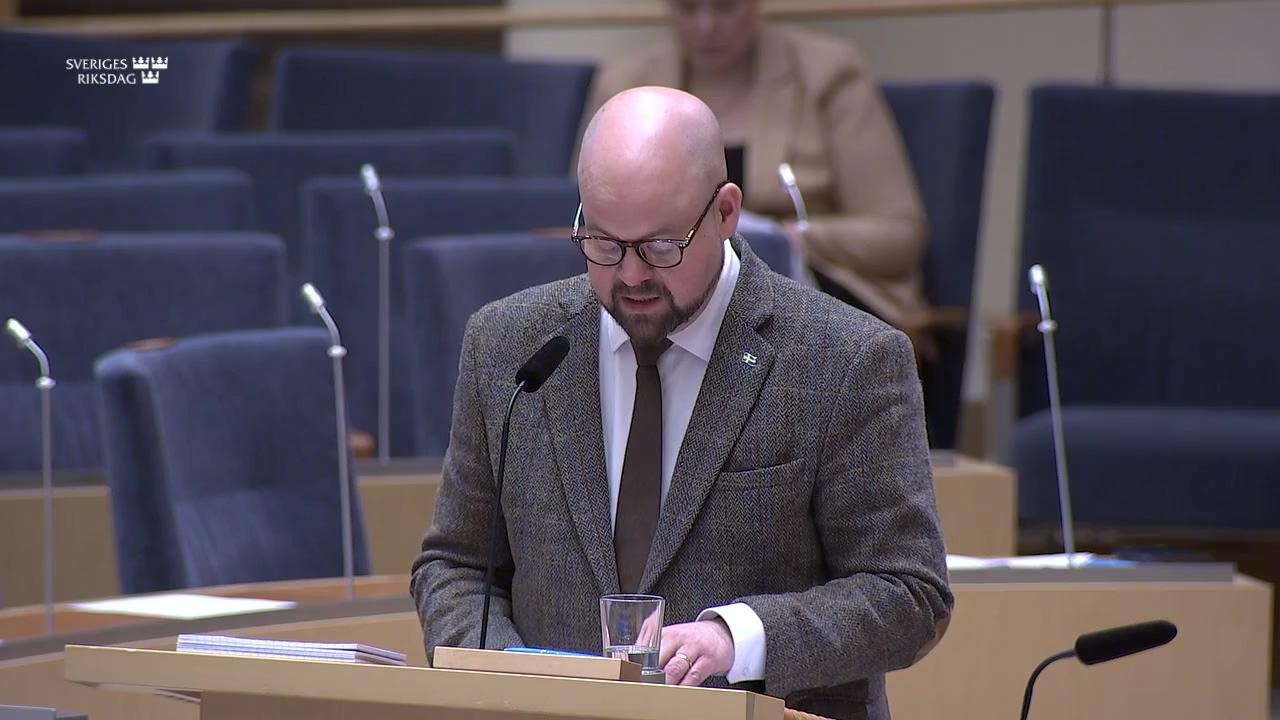Stillbild från Interpellationsdebatt, Regeringens landsbygdspolitik