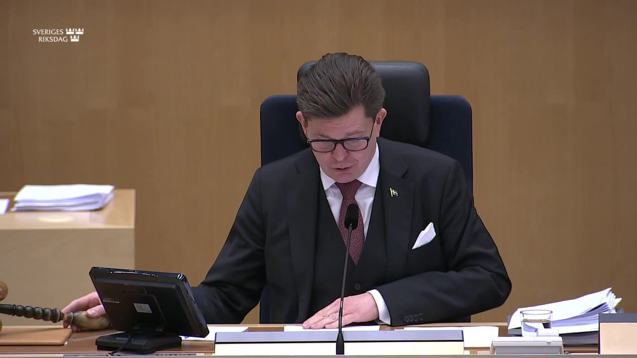 Stillbild från Beslut, Beslut: Utgiftsområde 20 Klimat, miljö och natur