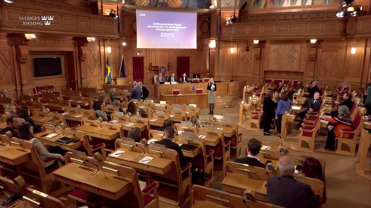 Stillbild från Öppet sammanträde, Utrikesutskottets öppna sammanträde om kommissionens arbetsprogram 2025