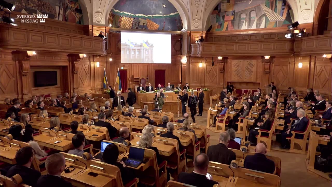 Stillbild från Öppet seminarium, Uppmärksammande av treårsdagen av Rysslands fullskaliga invasion av Ukraina