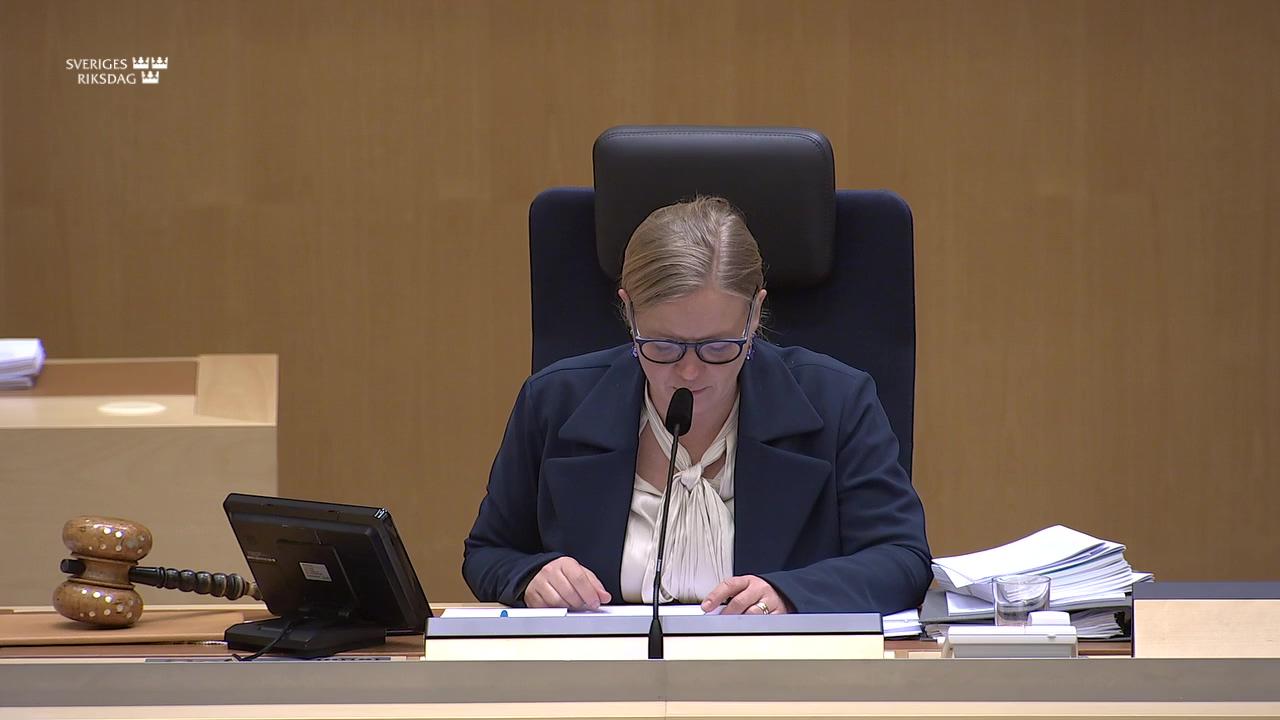 Stillbild från Debatt om förslag, Ny ordning för prövning av ärenden som rör statligt personskadeskydd