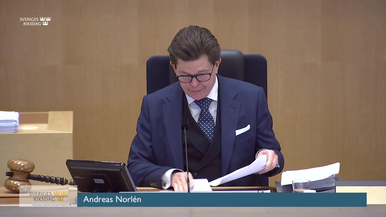 Stillbild från Debatt om förslag, Avveckling av statliga kasinon