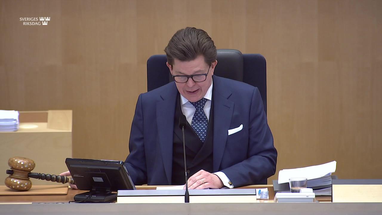 Stillbild från Debatt om förslag, Riksrevisionens rapport om socialförsäkringen vid utländska inkomster