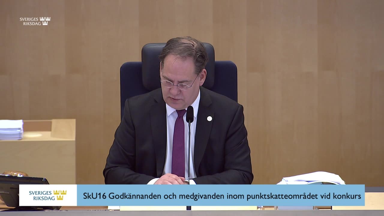 Stillbild från Beslut, Beslut: Godkännanden och medgivanden inom punktskatteområdet vid konkurs