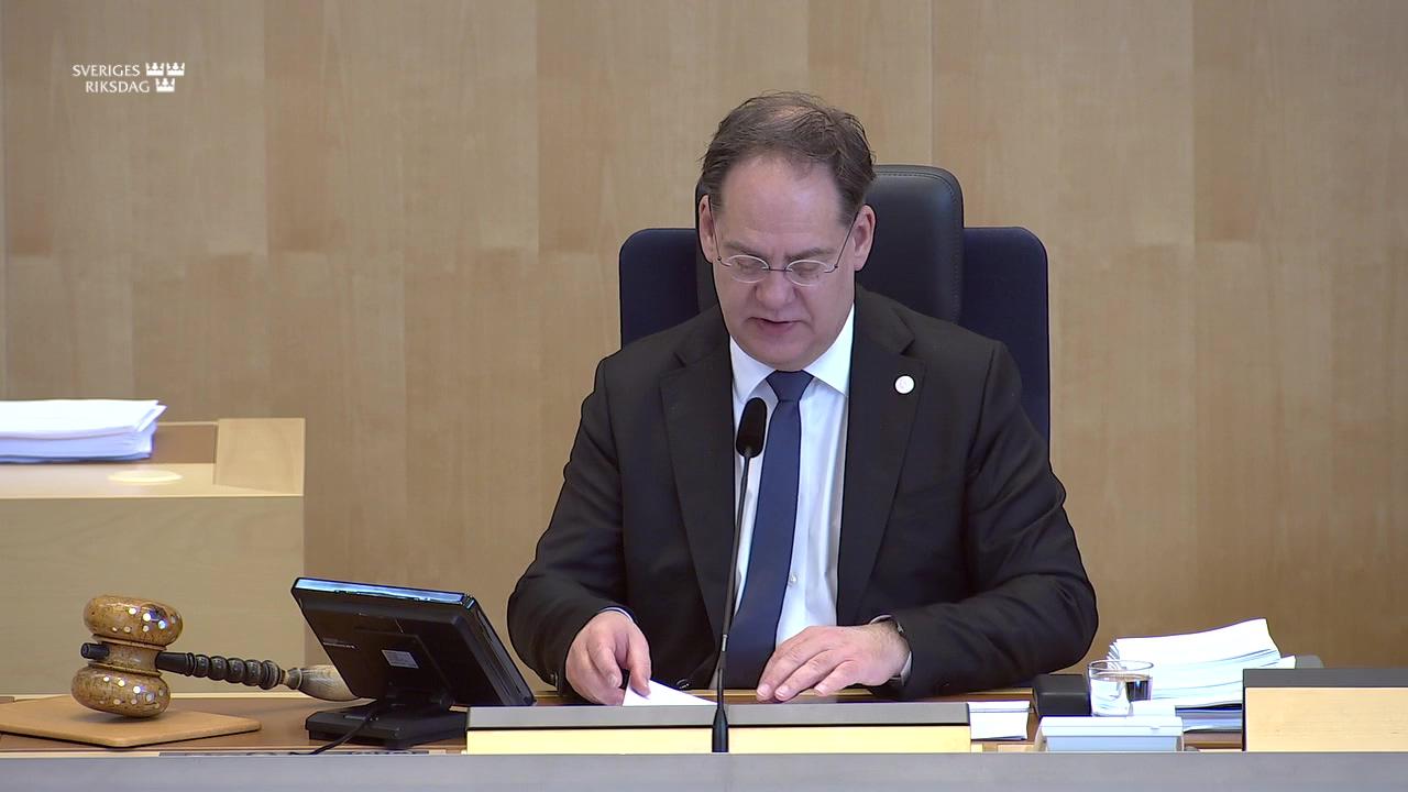 Stillbild från Debatt om förslag, Åtgärder mot missbruk av alternativa betalningssystem