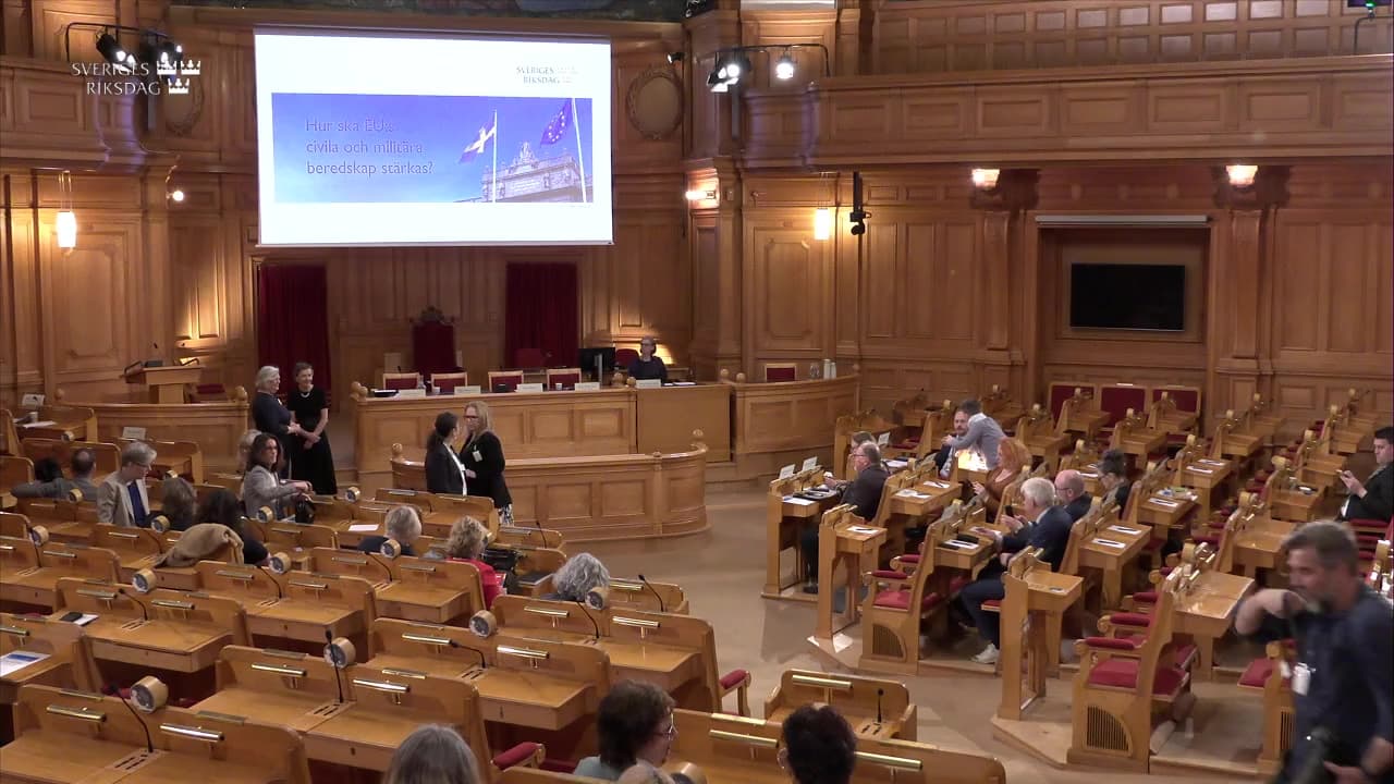 Stillbild från Öppet seminarium, Seminarium om EU:s civila och militära beredskap