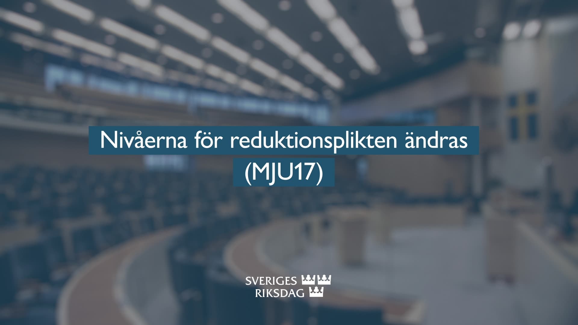 Stillbild från Beslut, Teckenspråkstolkat beslut: Nivåerna för reduktionsplikten ändras