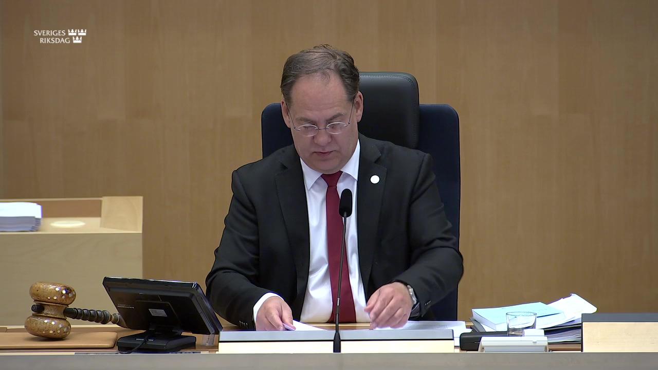 Stillbild från Debatt om förslag, Ett mer sammanhållet borgenärsansvar för Centrala studiestödsnämnden