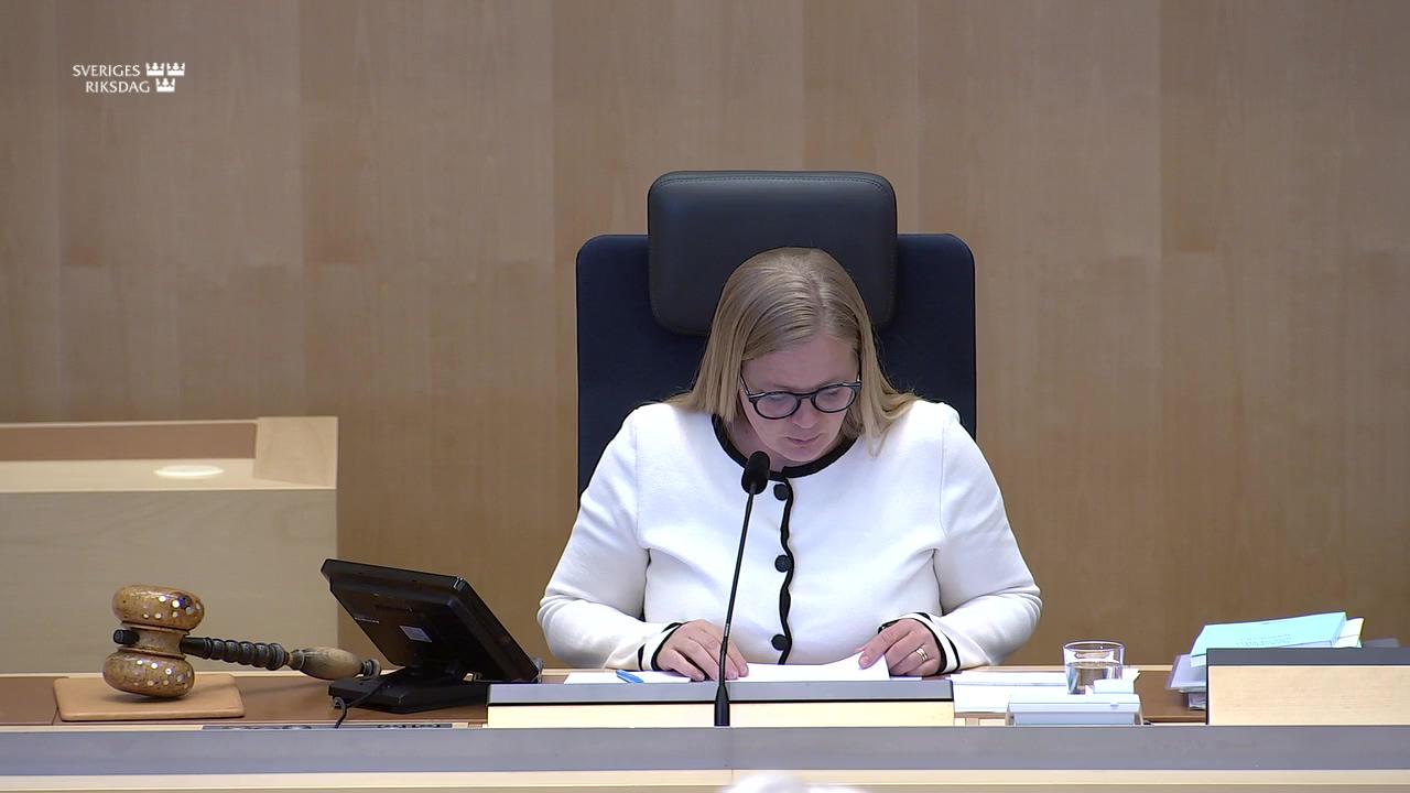 Stillbild från Debatt om förslag, Upphävande av lagen om strukturfondspartnerskap