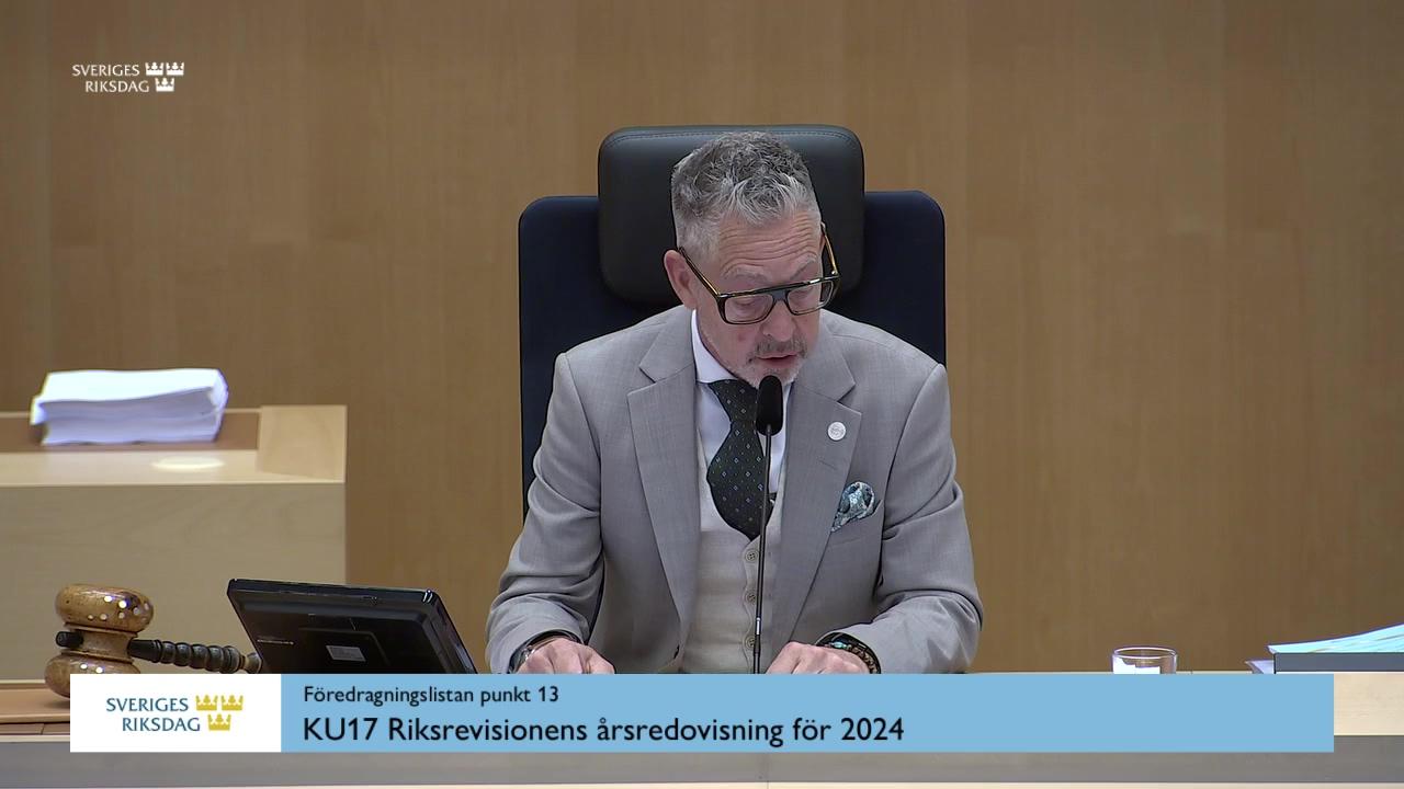 Stillbild från Debatt om förslag, Kommittéberättelse – kommittéernas verksamhet under 2024 m.m.