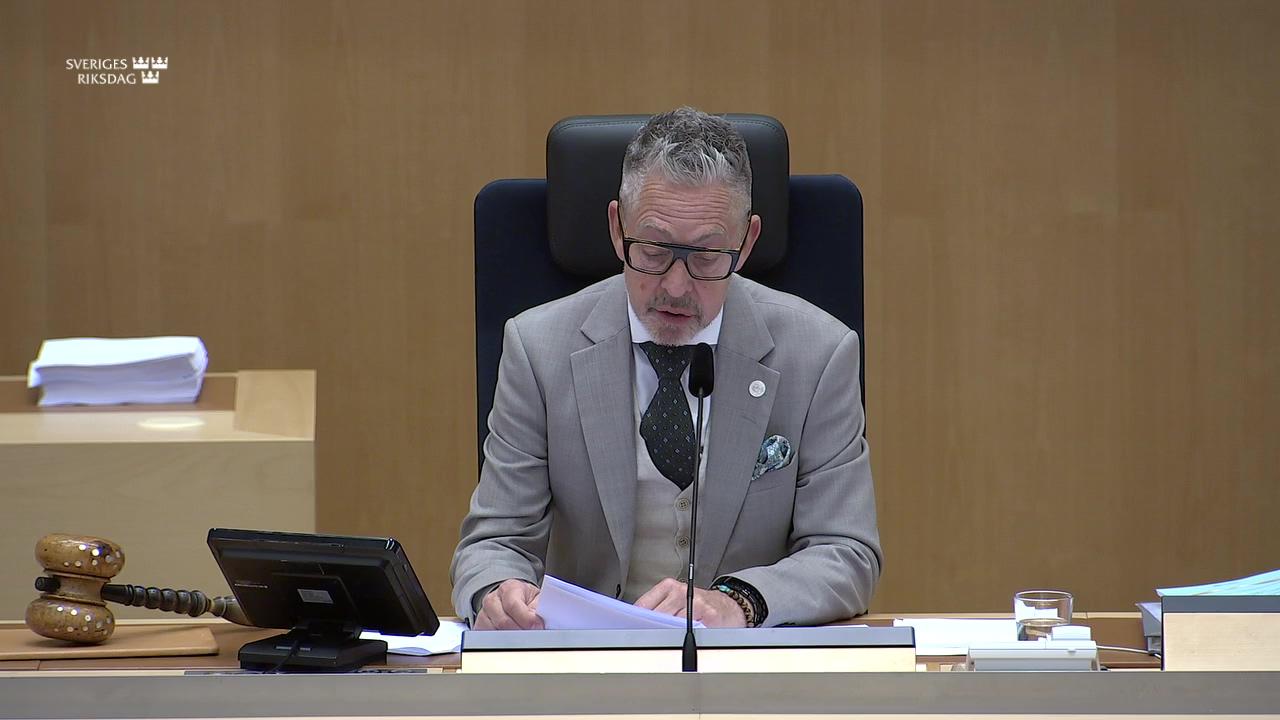 Stillbild från Debatt om förslag, Verksamhetsredogörelser för riksdagens nämnder