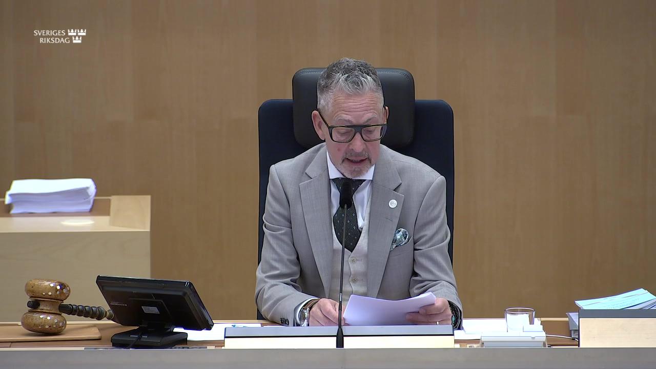 Stillbild från Debatt om förslag, Årsredovisning för staten 2024