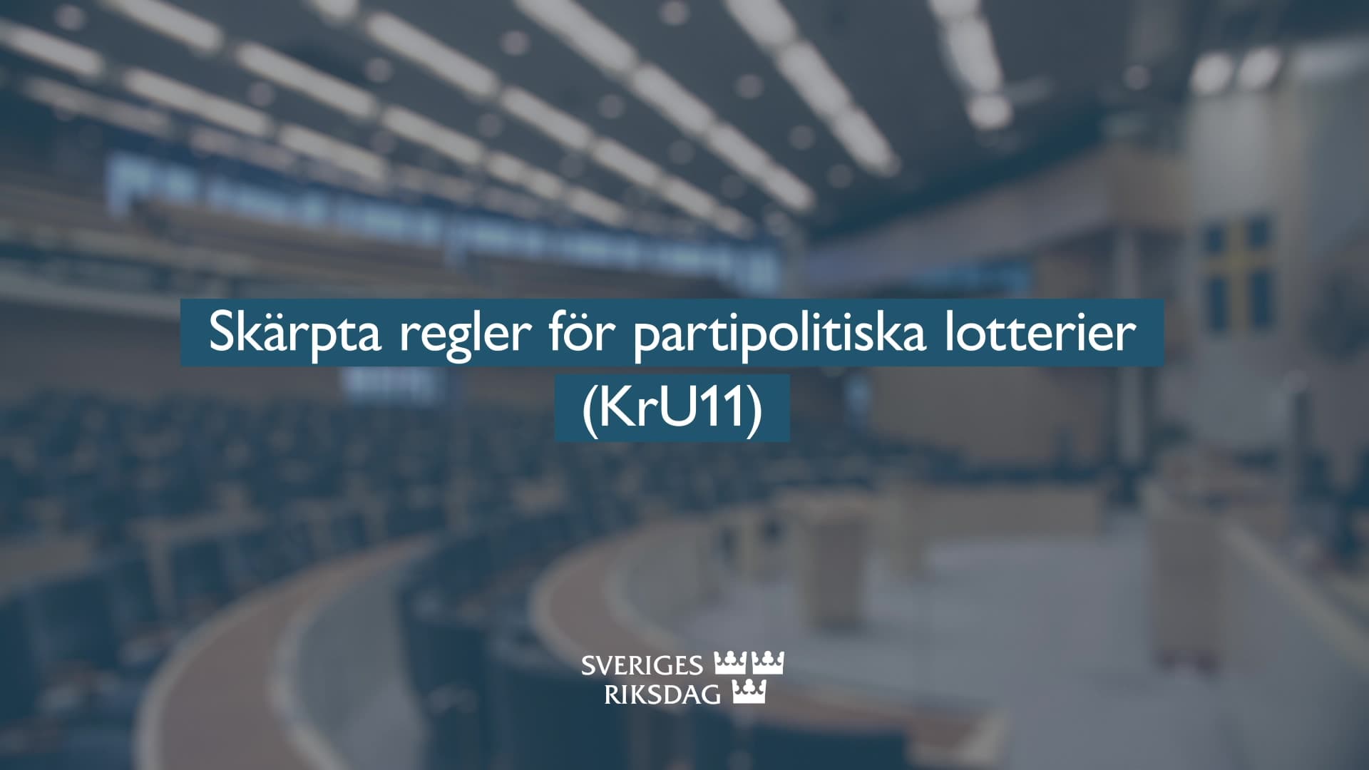Stillbild från Beslut, Teckenspråkstolkat beslut: Skärpta regler för partipolitiska lotterier 
