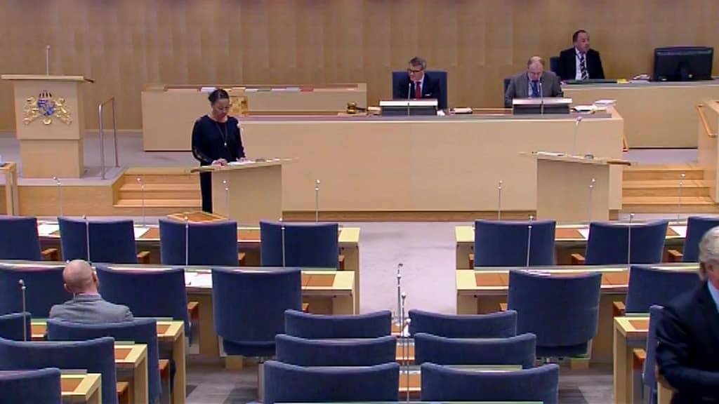 Stillbild från Interpellationsdebatt, Utnämningspolitiken när det gäller ledande positioner i Kulturdepartementets myndigheter