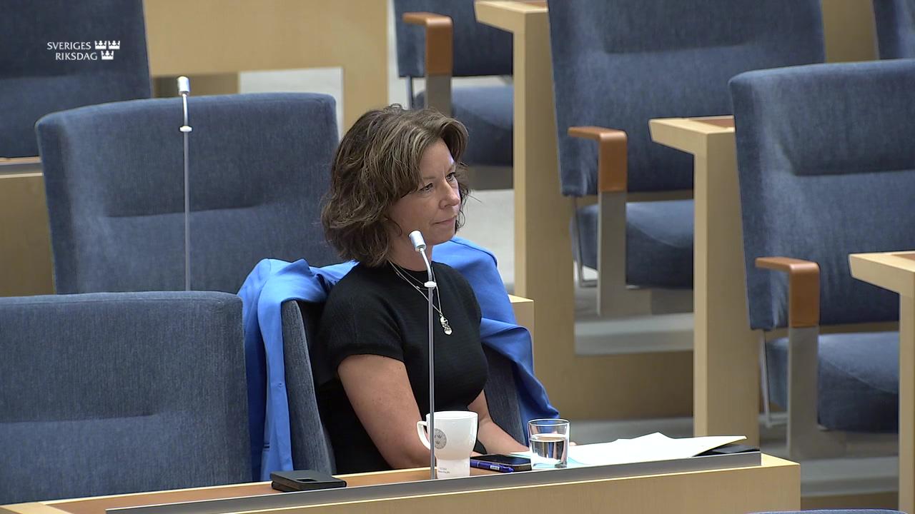 Stillbild från Interpellationsdebatt, Förtroendet för statsråd och statssekreterare efter aktieaffärer