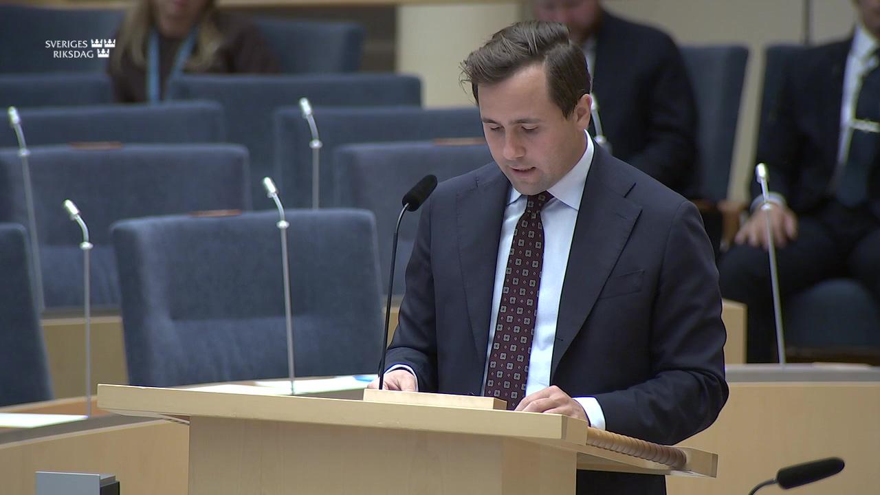 Stillbild från Interpellationsdebatt, Beslut att inte betala ut nödhjälp till UNRWA