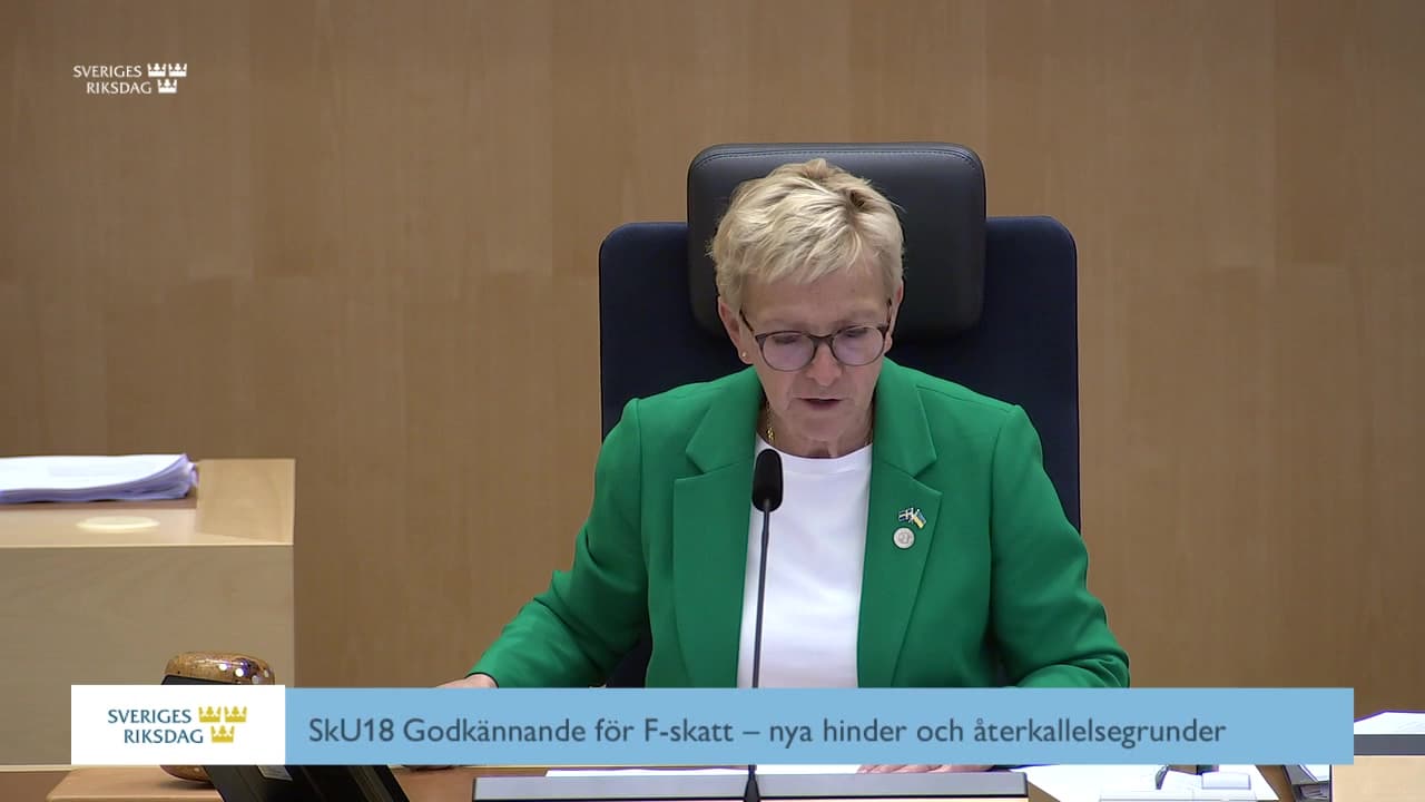Stillbild från Beslut, Beslut: Godkännande för F-skatt - nya hinder och återkallelsegrunder