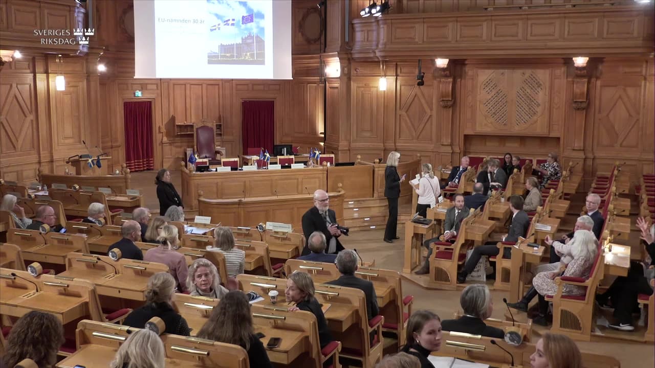 Stillbild från Seminarium, Seminarium: EU-nämnden 30 år – En arena för demokratisk förankring?