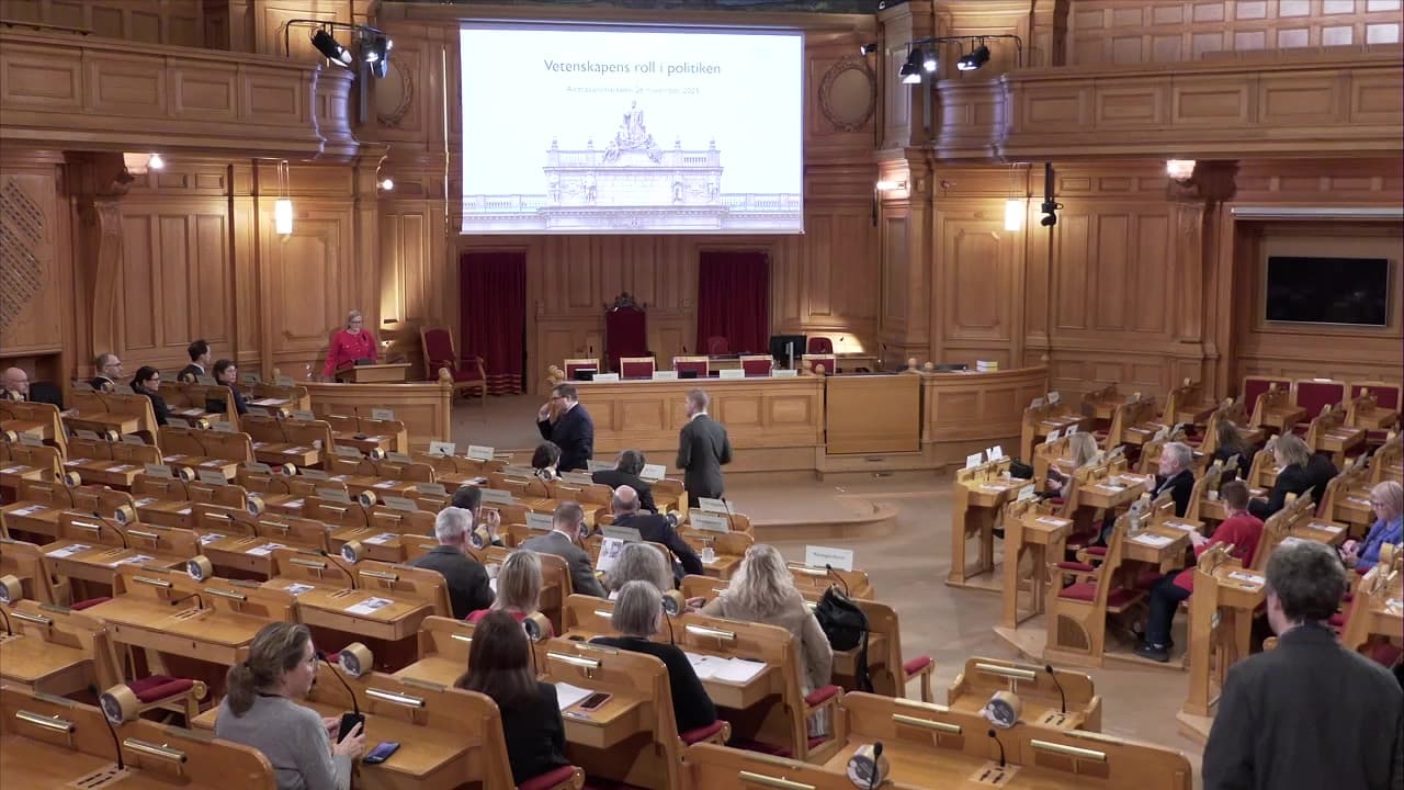 Stillbild från Öppet seminarium, Seminarium:  Vetenskapens roll i politiken