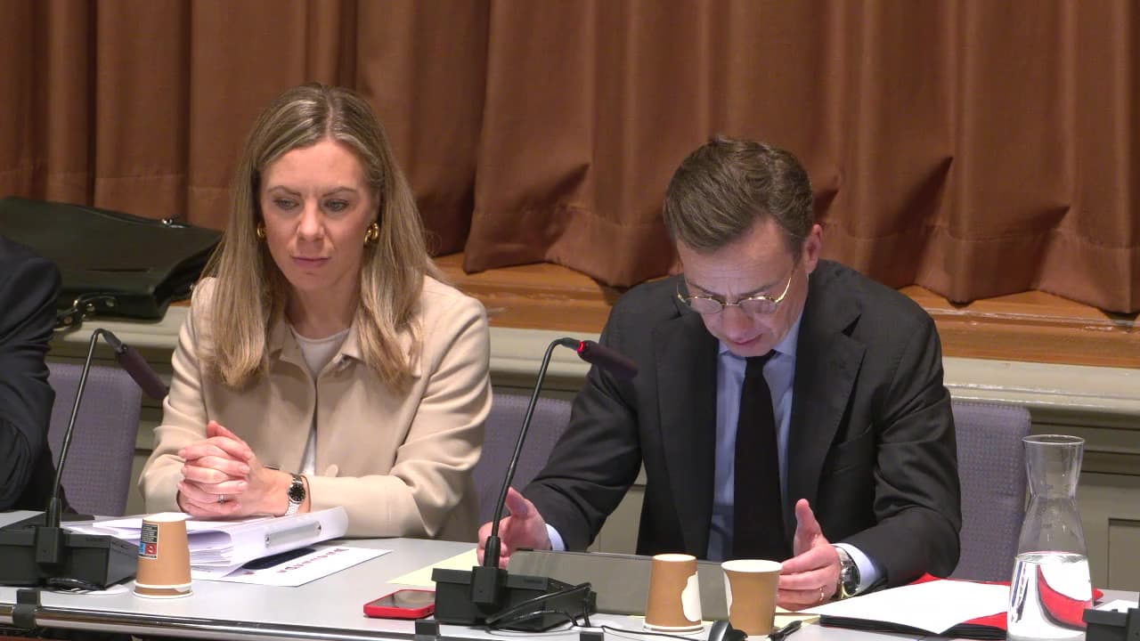 Stillbild från Öppet sammanträde, Öppet sammanträde i EU-nämnden