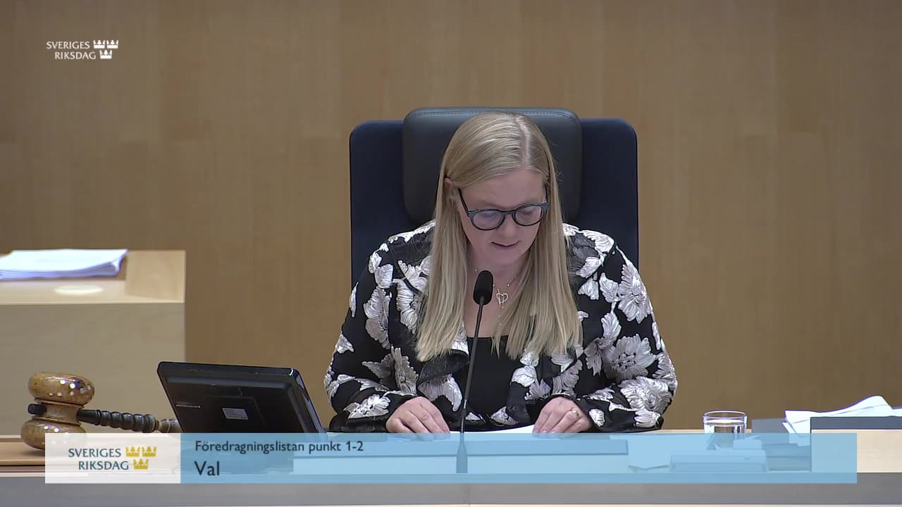 Stillbild från Val, Val till Nordiska rådets svenska delegation