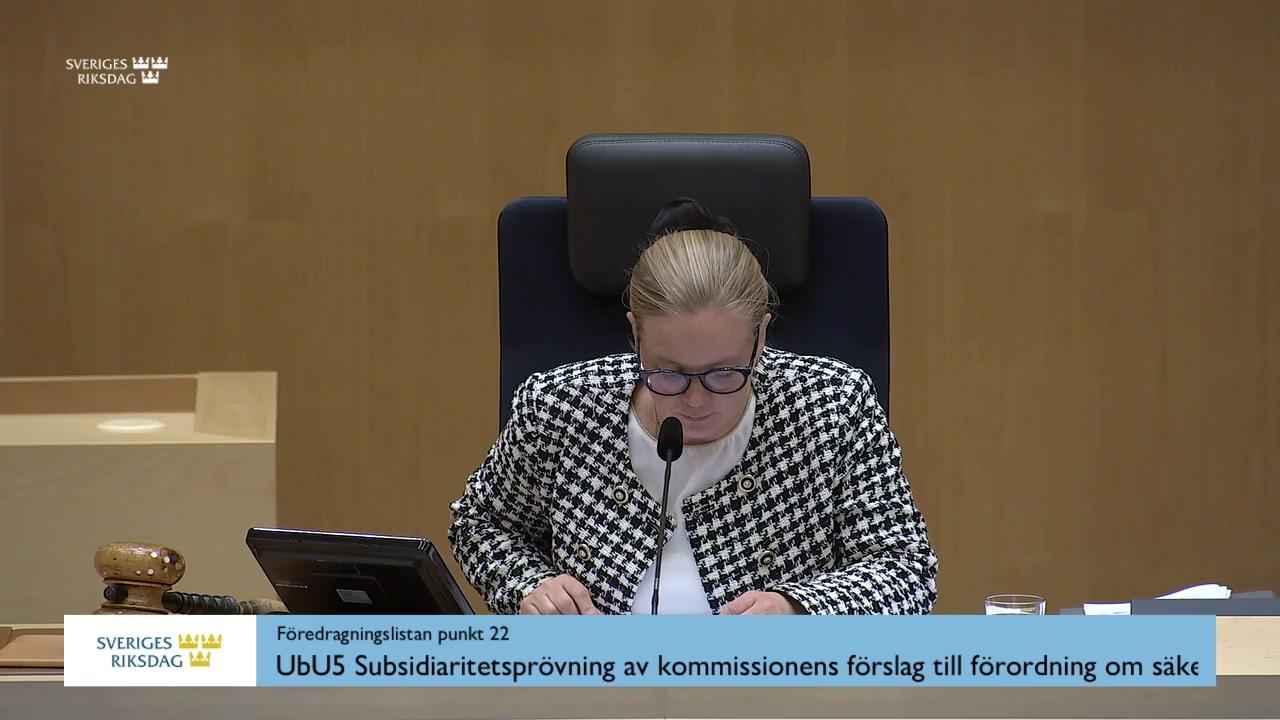 Stillbild från Debatt om förslag, Subsidiaritetsprövning av kommissionens förslag till förordning om säkerhet, resiliens och hållbarhet i rymdverksamhet i Europeiska unionen