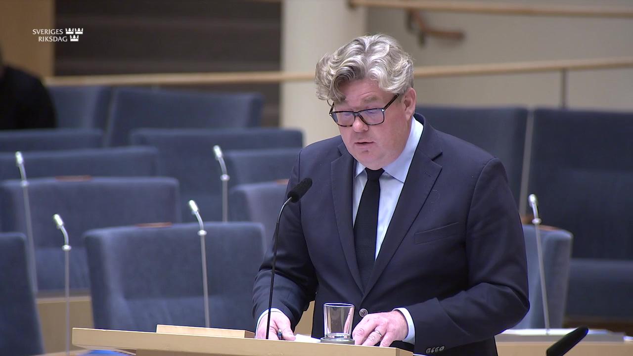 Stillbild från Interpellationsdebatt, Ett samhällsuppdrag för Kriminalvårdens utbyggnad