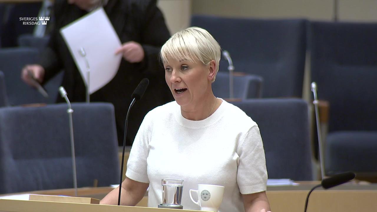 Stillbild från Interpellationsdebatt, Barns rätt till skälig levnadsstandard