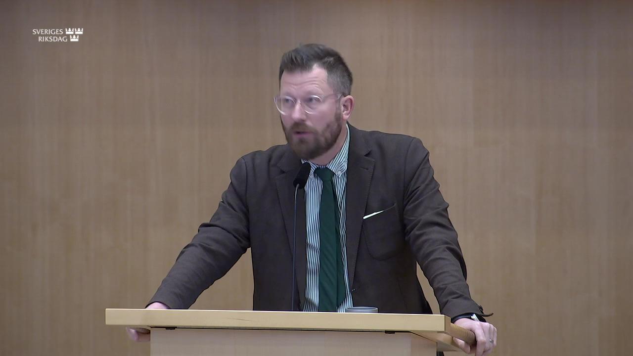 Stillbild från Debatt om förslag, Anpassningar av ränteavdragsreglerna till EU-rätten