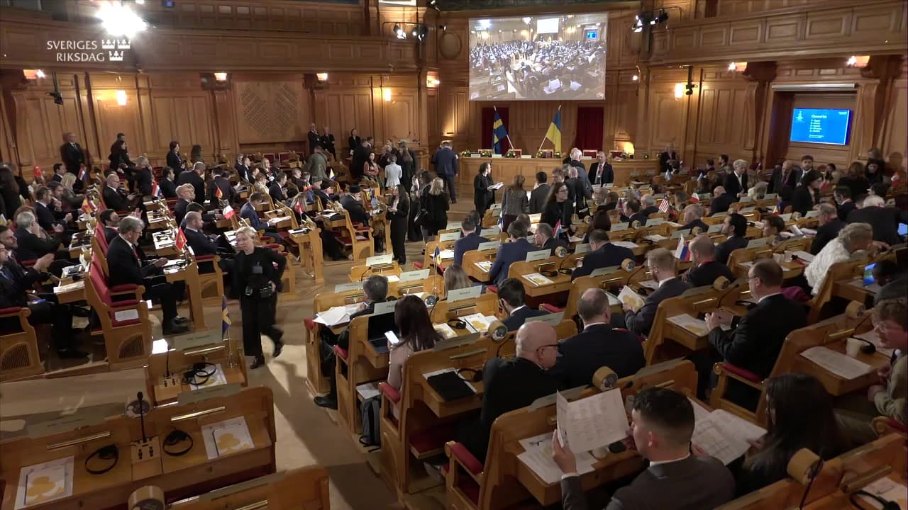 Stillbild från Session, The Crimea Platform – parliamentary summit in Stockholm - in Ukrainian